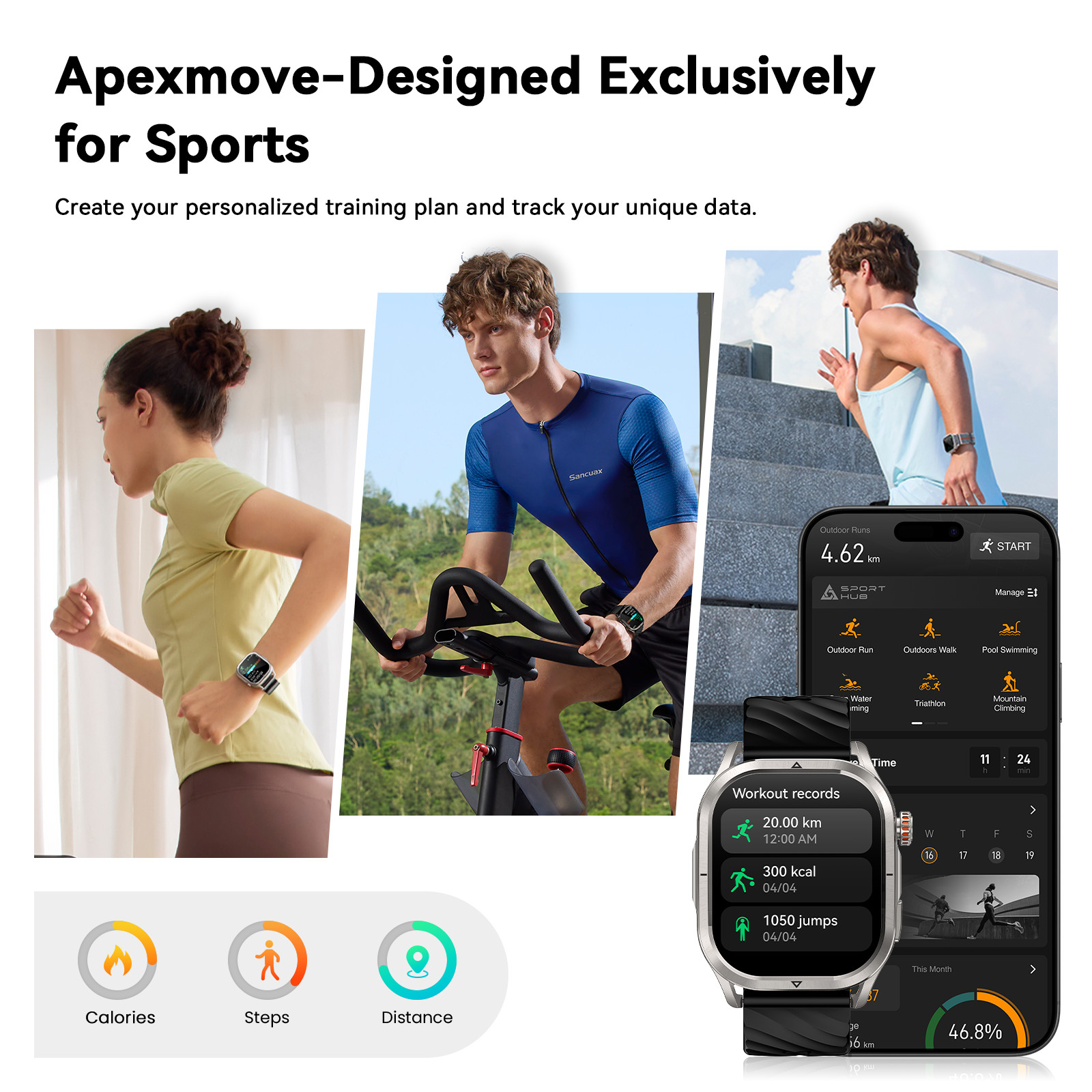 KOSPET MAGIC P10 GPS Smartwatch – 1.96″ AMOLED – 5ATM/IP69K – Black (+BONUS)