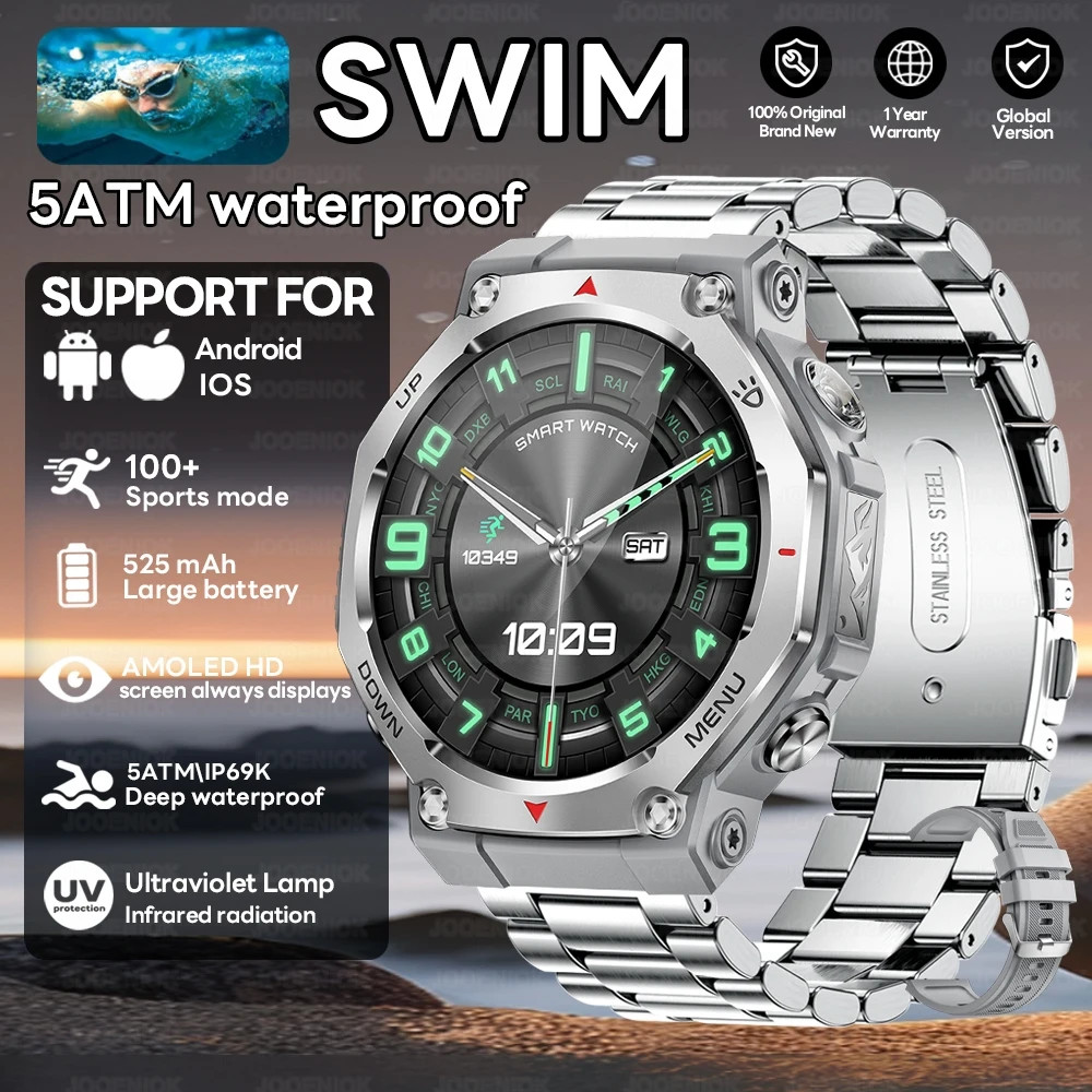 Military Smartwatch 1.43″ AMOLED GPS Bluetooth Call Waterproof Sports Watch