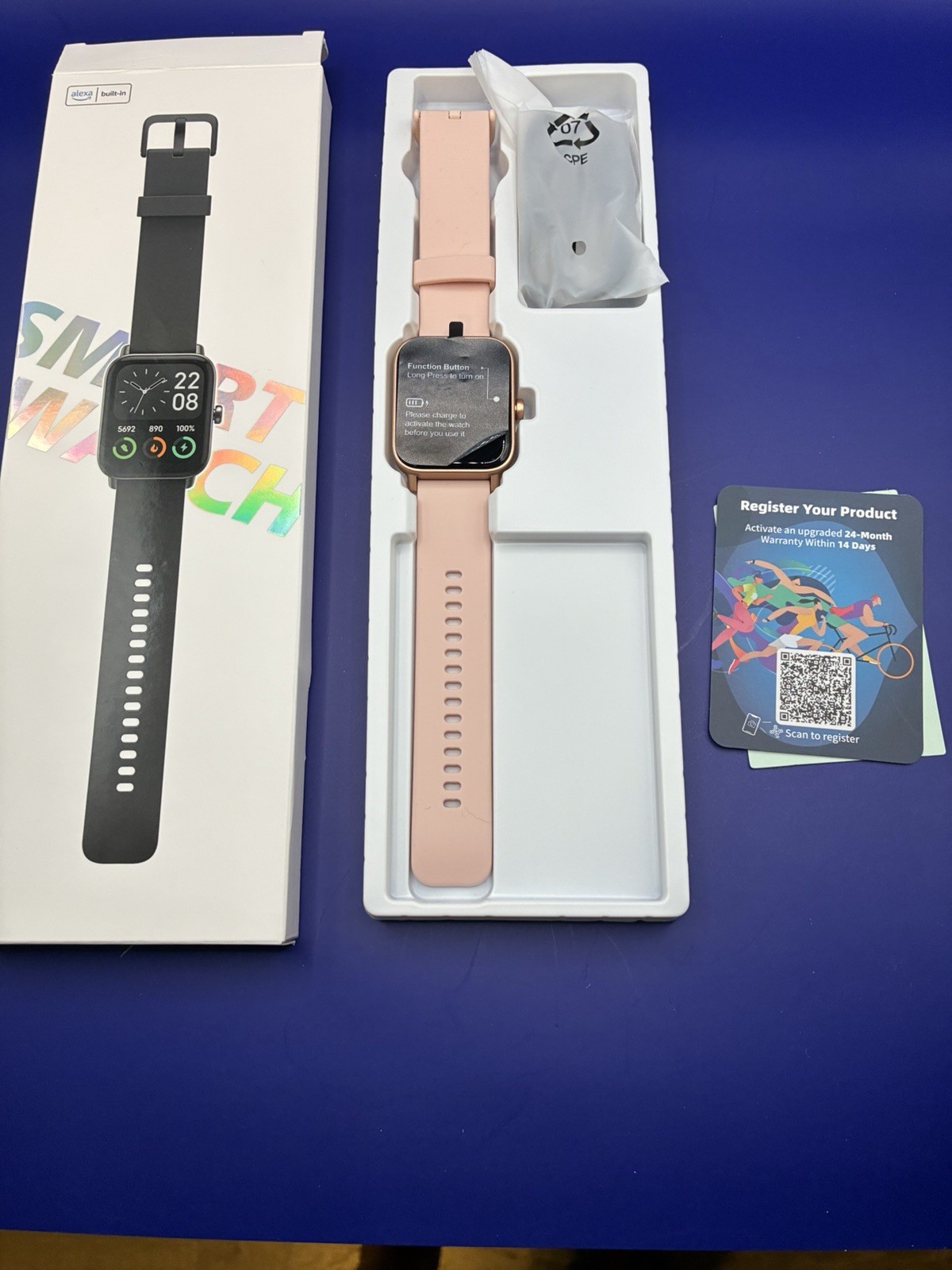 Smart Watch Very fit W/Built-in Alexa IDW19- Pink