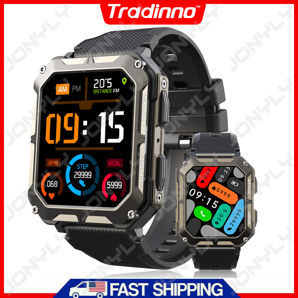 Rugged Military Smart Watch for Men(Answer/Make Calls) Tactical Fitness Tracker