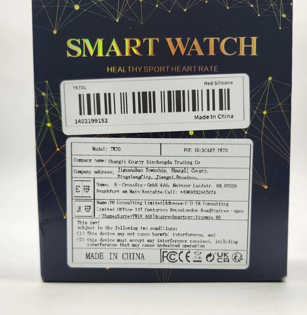 TK70 Fitness Tracker Heart Rate Blood Pressure Monitor Smart Watch, Red Silicone