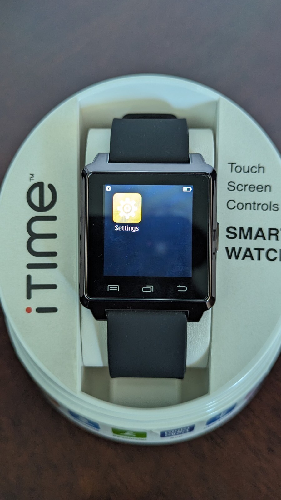 iTime Smart Watch Silicone Band Bronze Tone Case Touch Screen Android NIB