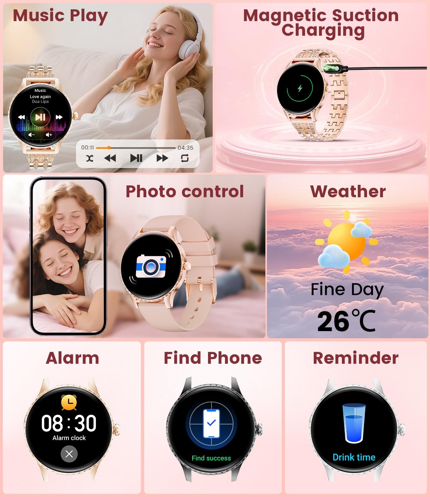 Smart Watches for Women with 1.32″ AMOLED Display, Bluetooth Calling, 121 Spo…