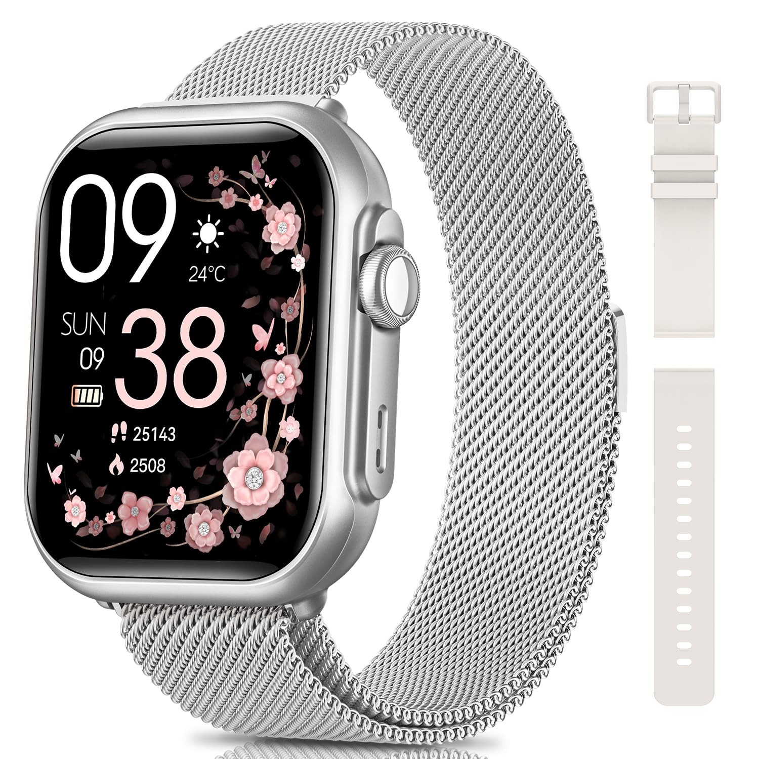 Smart Watches for Women for iPhone Android: 1.85″Smartwatch with Make/Answer …