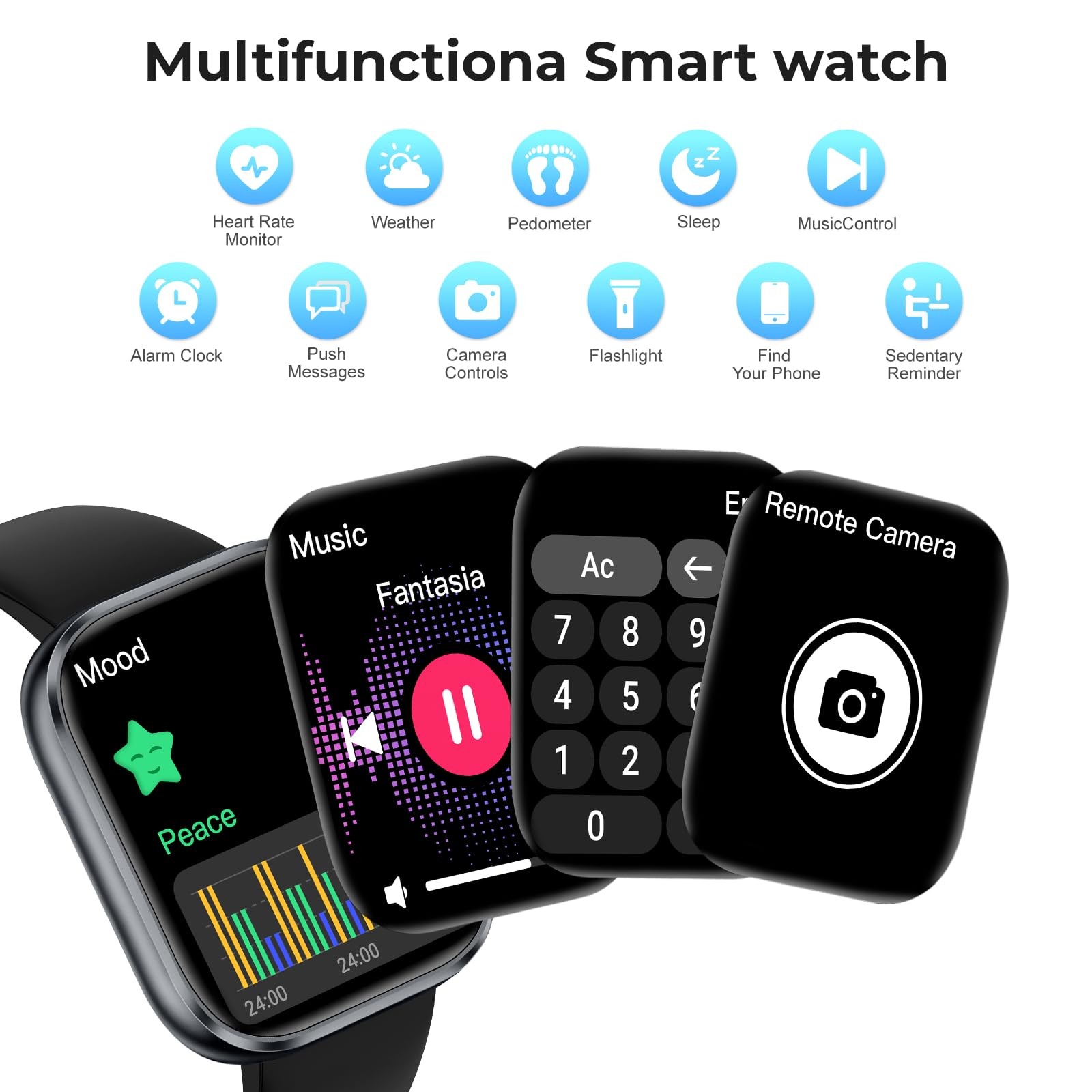 for Men , 1.83″ HD Touchscreen Fitness with Bluetooth &Message Notifications,…