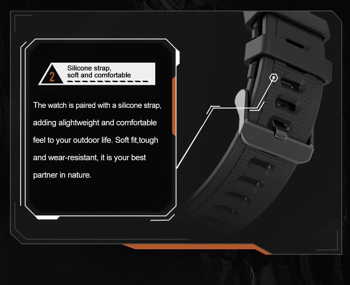 Military & Fitness Smart Watch LED Flashlight Make/Answer Call 1.43″ HD Screen