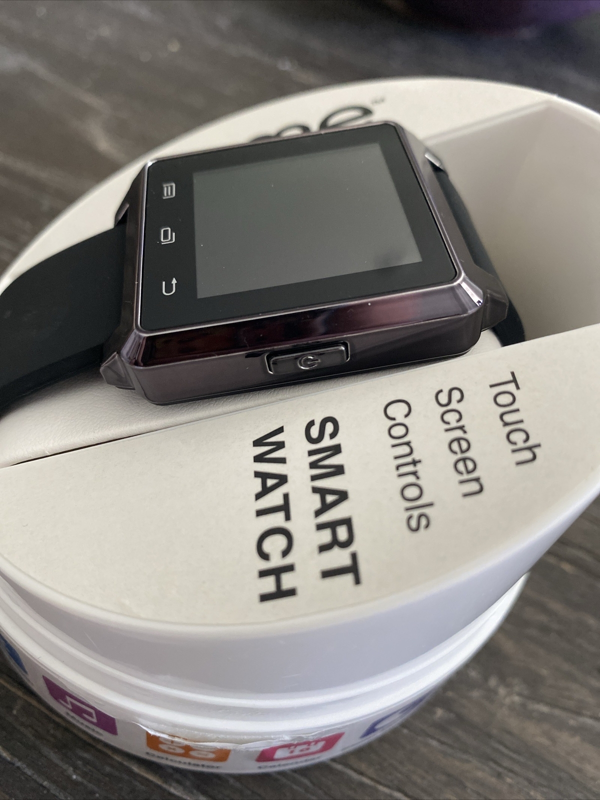 iTime Smart Watch Black Silicone Band Touch Screen Control For Android. NIB