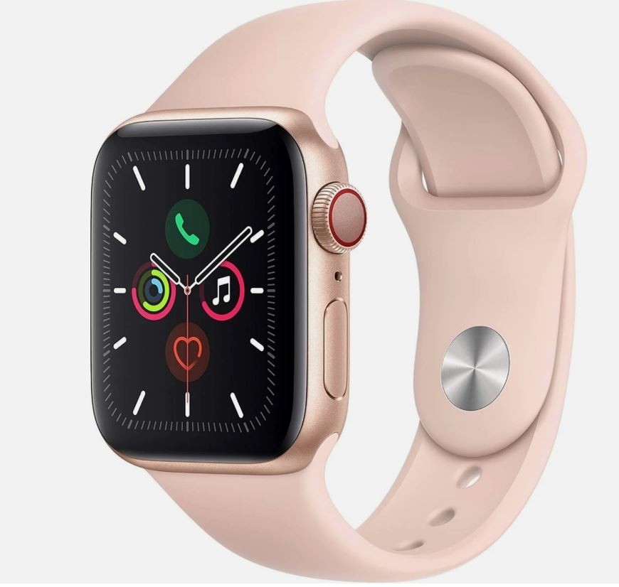 Apple Watch Series 5 A2093 44mm Gold Aluminum Case/Pink Sport Band MWVE2LL/A
