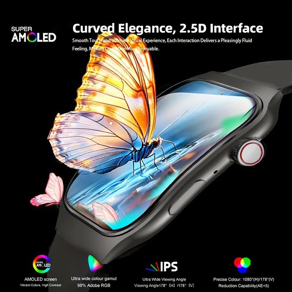 2.01 Inch Curved Screen Smartwatch Bluetooth Call Fitness Tracker Heart Rate