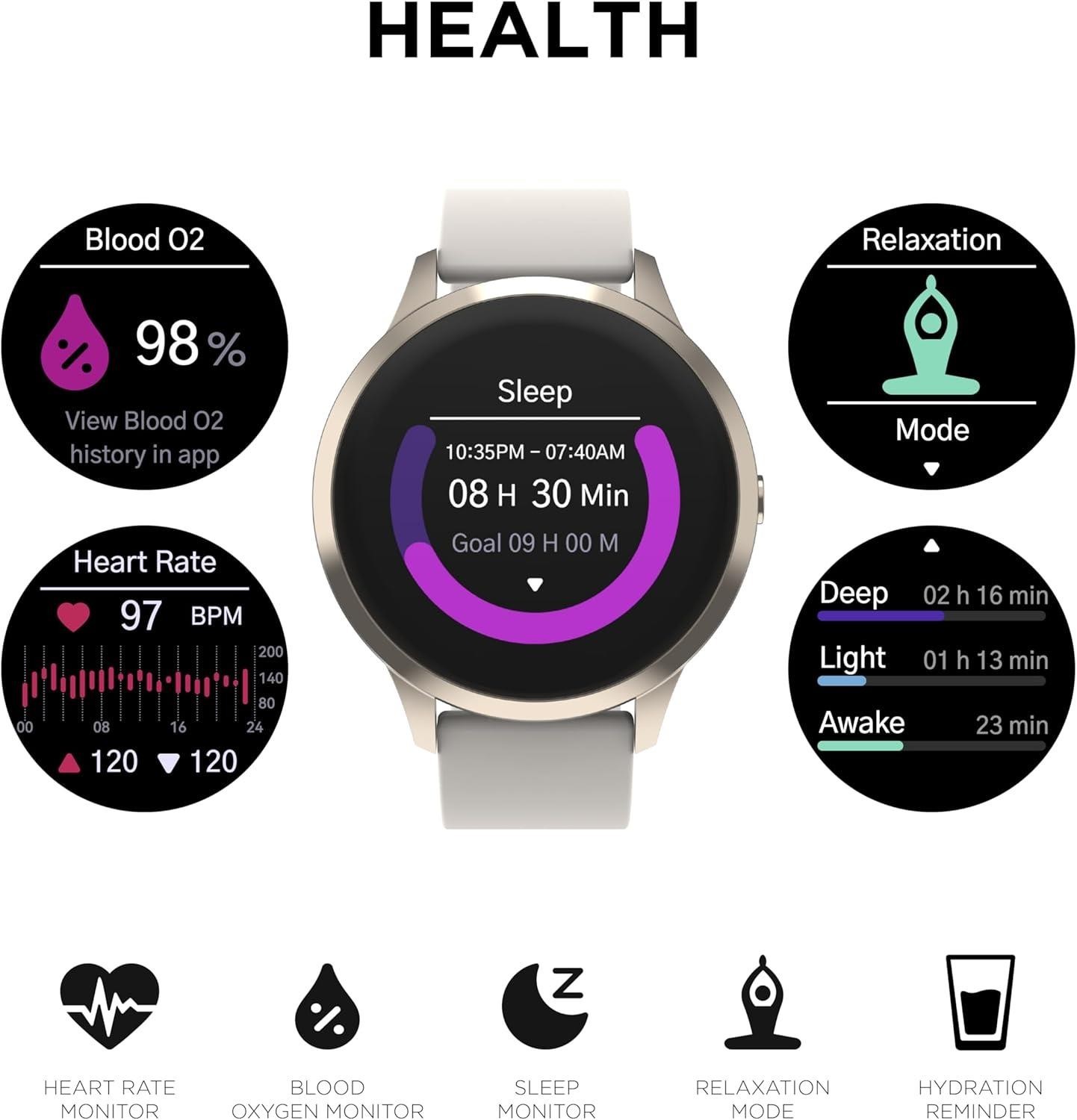 iTouch Sport 4 Health & Fitness Smartwatch | 43mm Titanium/Titanium | Excellent