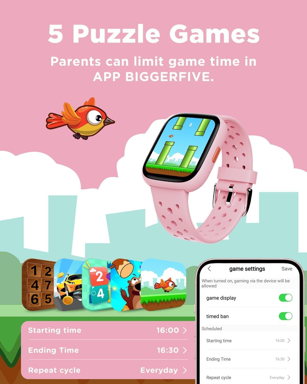 Smart Watch for Kids, 1.8″ Fitness Tracker Watch Pedometer, Heart Rate, Sleep…