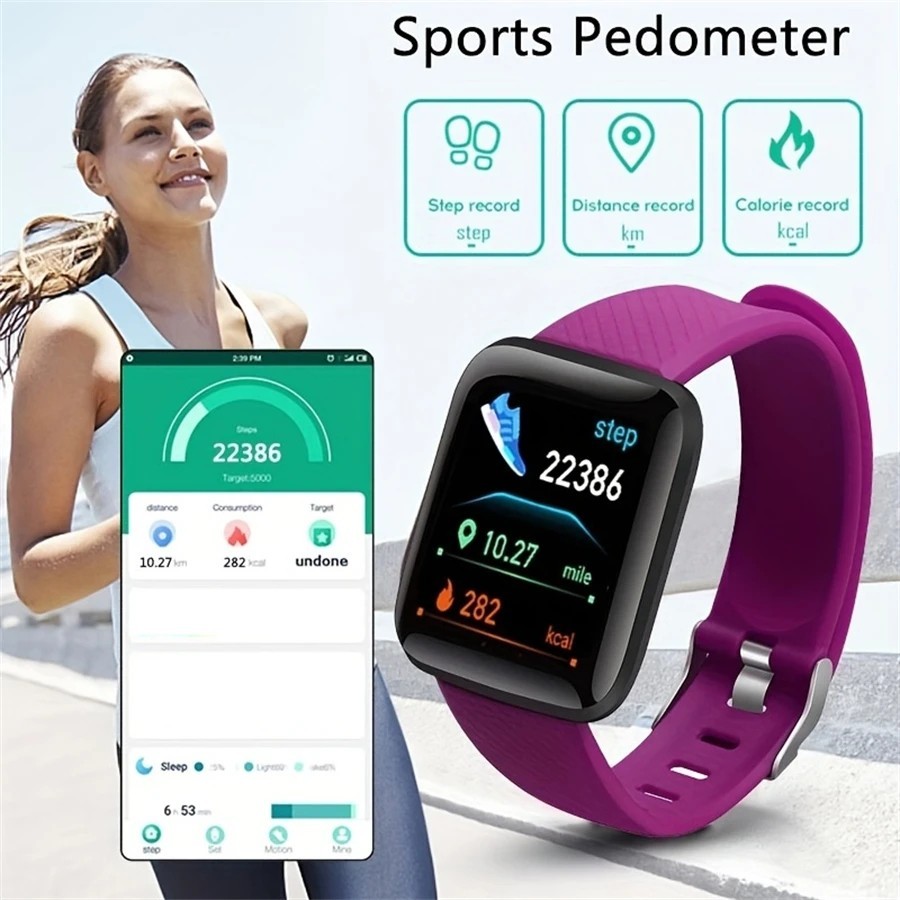 Smart Watch D13 Y68 116Plus Fitness Tracker Heart Rate Monitor Sport Smartwatch