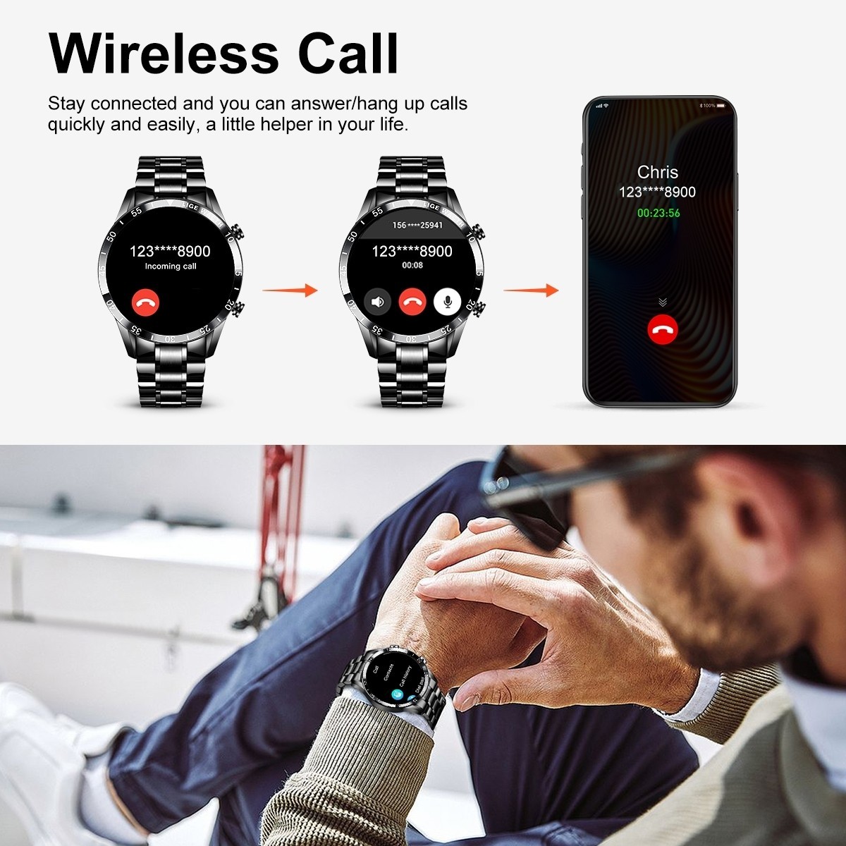 🔥Rugged Military Smart Watch Men Bluetooth Call Fitness Tracker for Android iOS