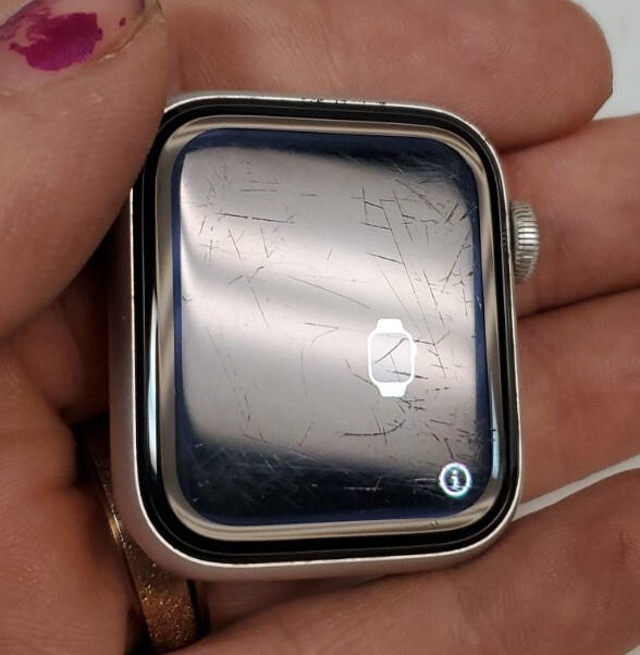 Apple Watch Series SE, 40mm Smartwatch Silver Case w/Navy Blue Band – WiFi Only