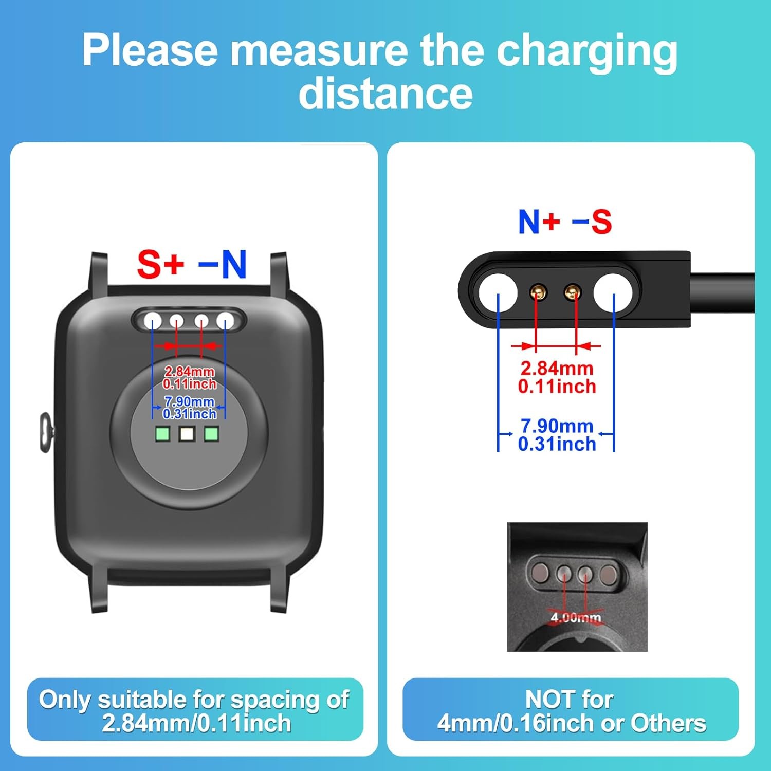 Smart Watch Charger with Magnetic USB Charging Cable for Letsfit Willful YAMAY I