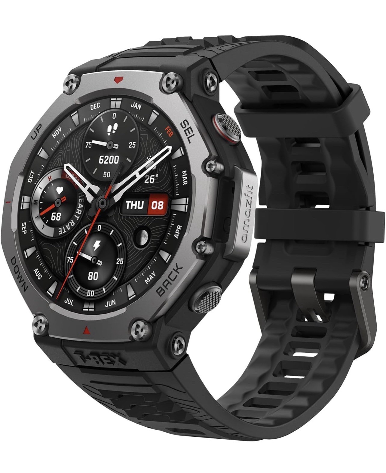 *NEW* Sealed Amazfit T-Rex 3 48.5mm Fitness Smart Watch Voice Control Onyx Black