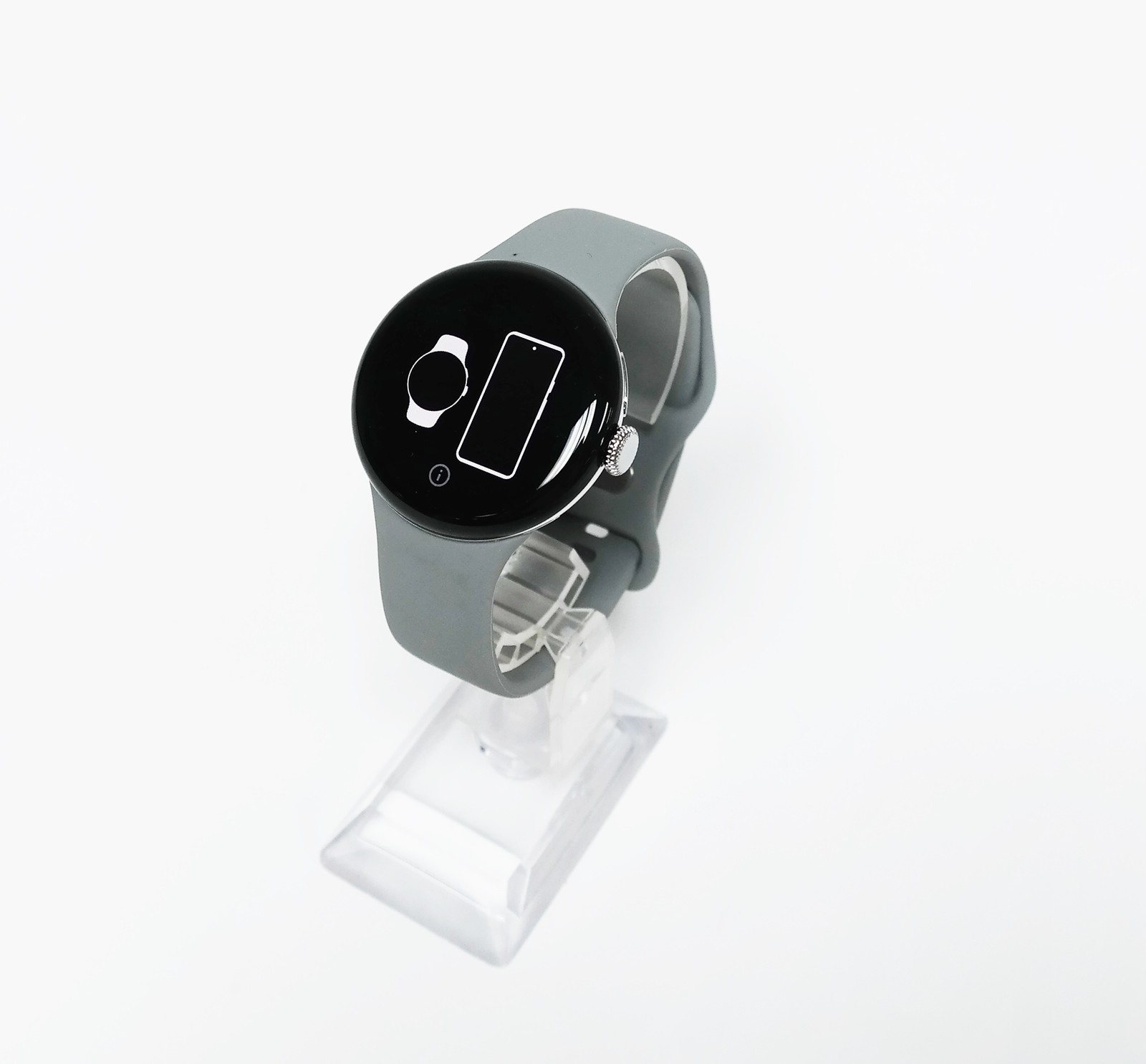Google Pixel Watch 2 Wi-Fi 41mm Silver Aluminum / Gray Band GA05032-US L Size