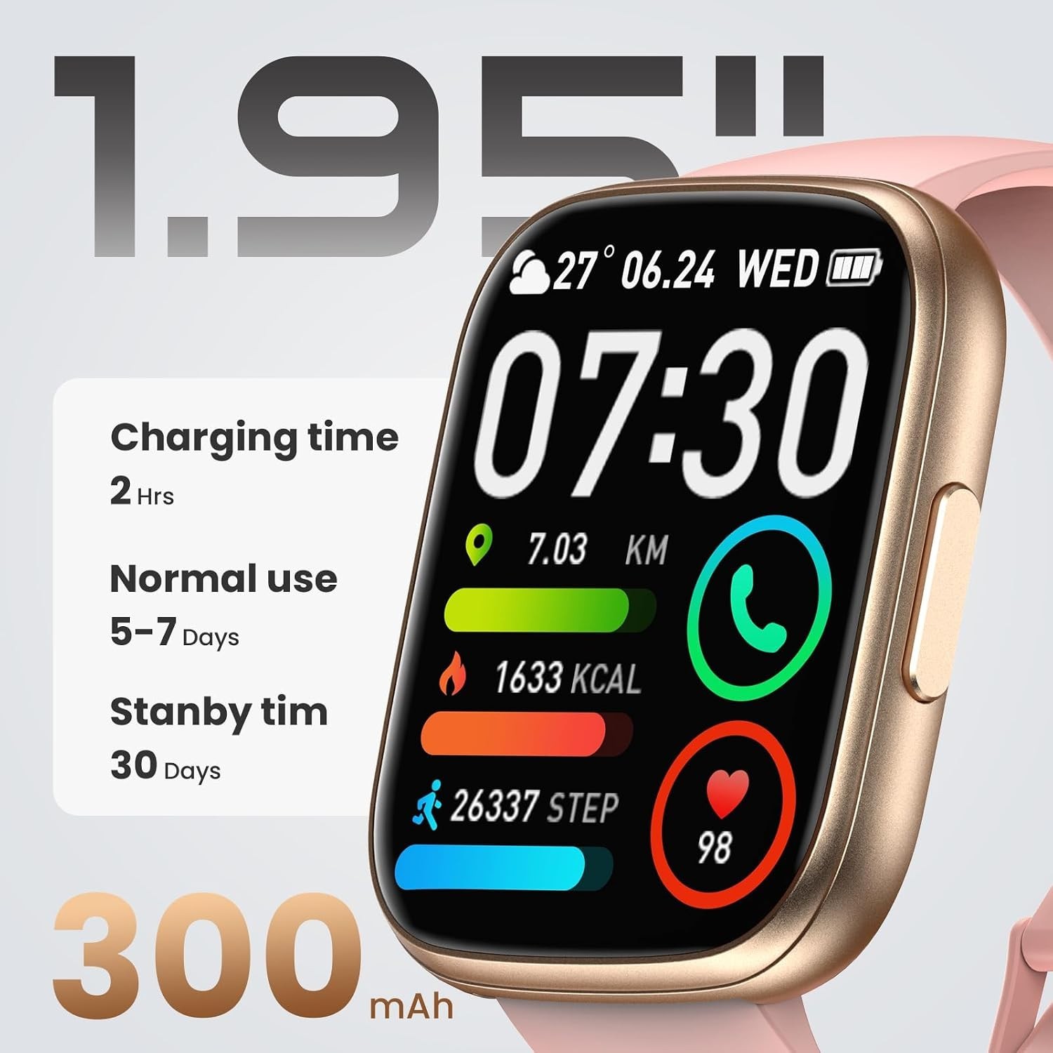 All-Day Fitness Companion: Smart Watch with Sleep Monitor & Custom Watch Faces