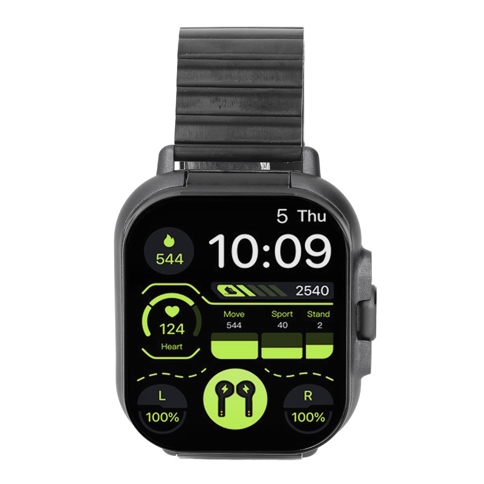 2 In 1 Smart Watch With Earbuds 2.01 Inch HD Touch Screen Bluetooth Call Fi MOBL