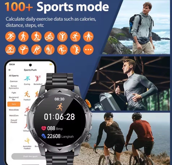 🔥 1.52″ Smart Watch For Men Military Sport Watch With 3 Straps For Android iOS