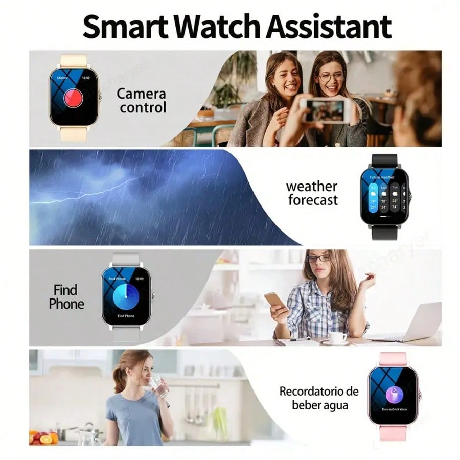 Smart Watch Bluetooth Call SMS Reminder Multi-Sport Mode Gift for Men Women