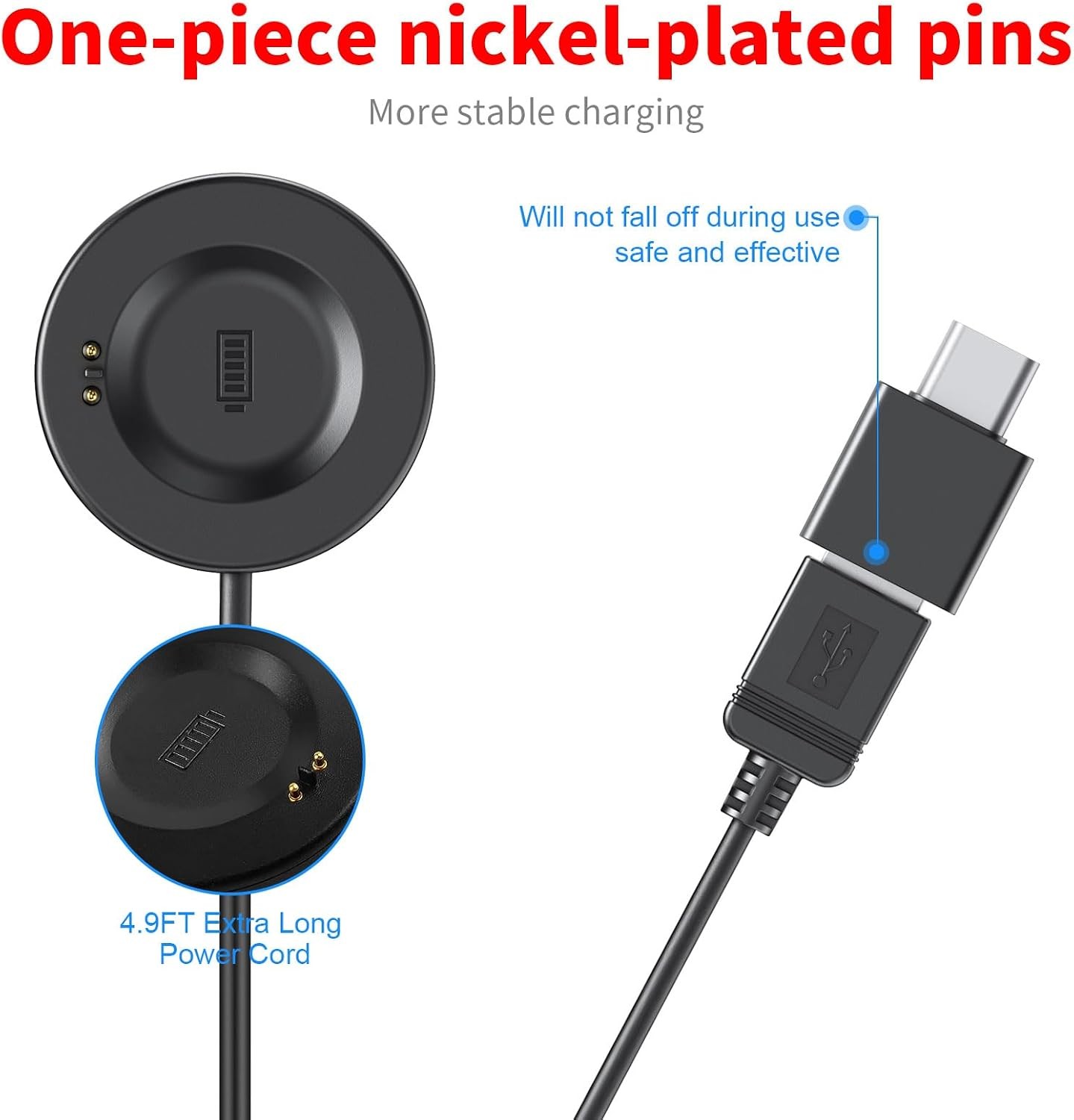 USB Charger Cable for iTouch Wearables Air 3/4 / SE, Sport 3, Explorer 3 Smartwa