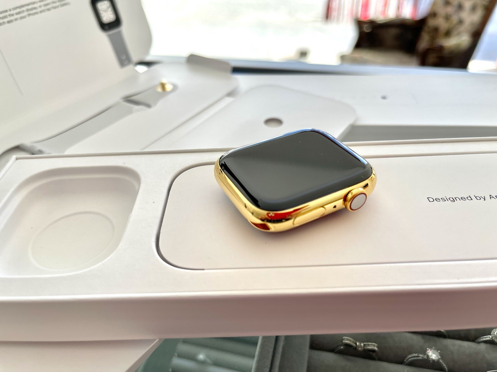 Custom 24k Gold Plated 41mm Apple Watch Stainless Steel Series 9 Diamond Band