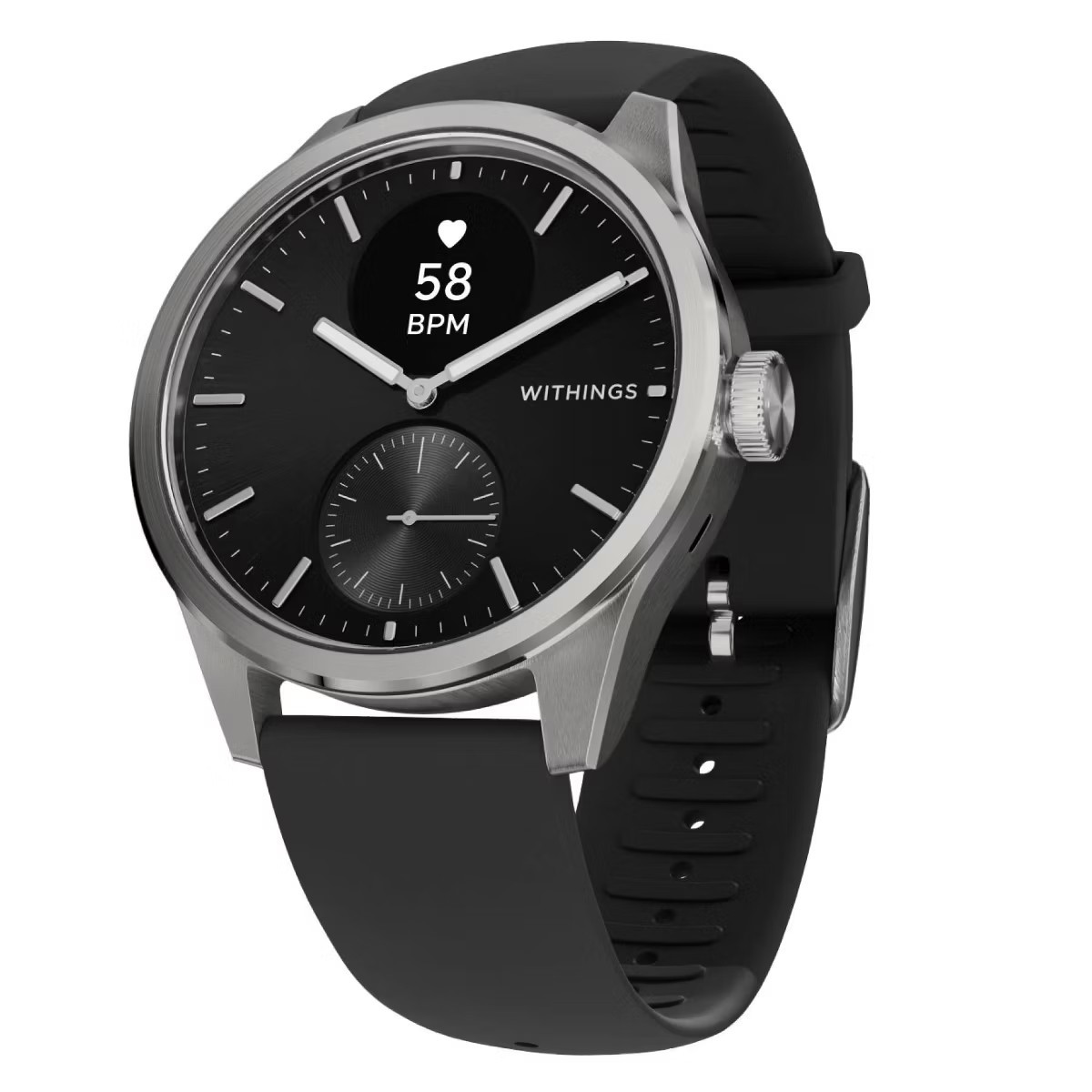 NEW Withings ScanWatch 2 – Heart Health Hybrid Smartwatch – 42mm – Black/Silver