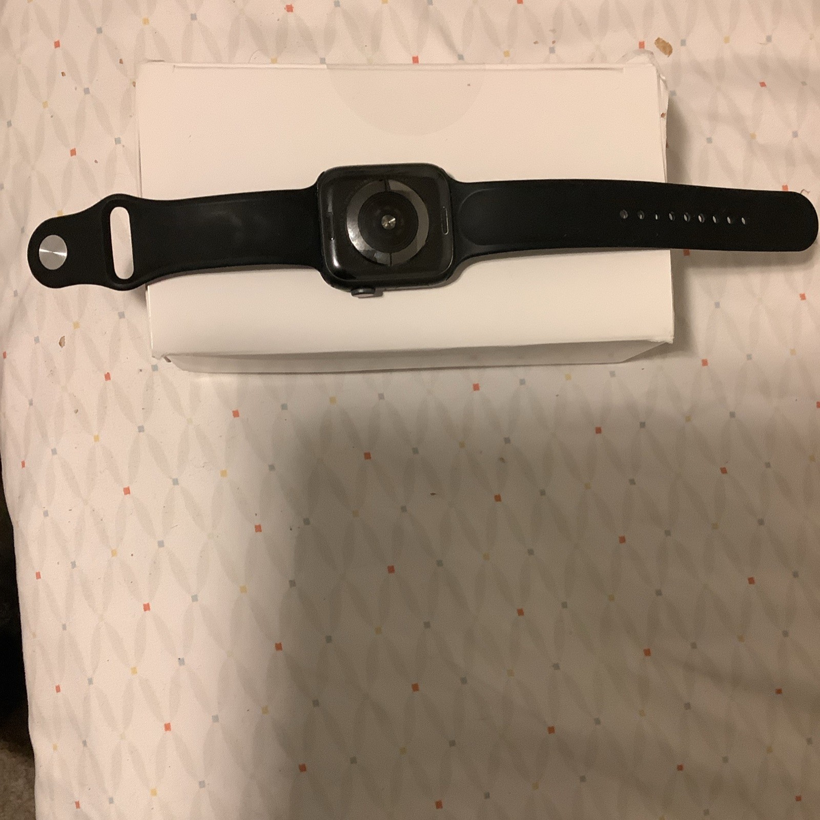 Apple Black Aluminum Smart Watch Silicone Band iOS Compatible