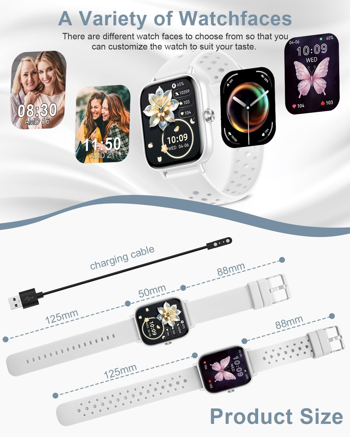 Smart Watch for Men & Women, 1.83” Fitness Tracker, AI Voice, Calls, 120+ Sports