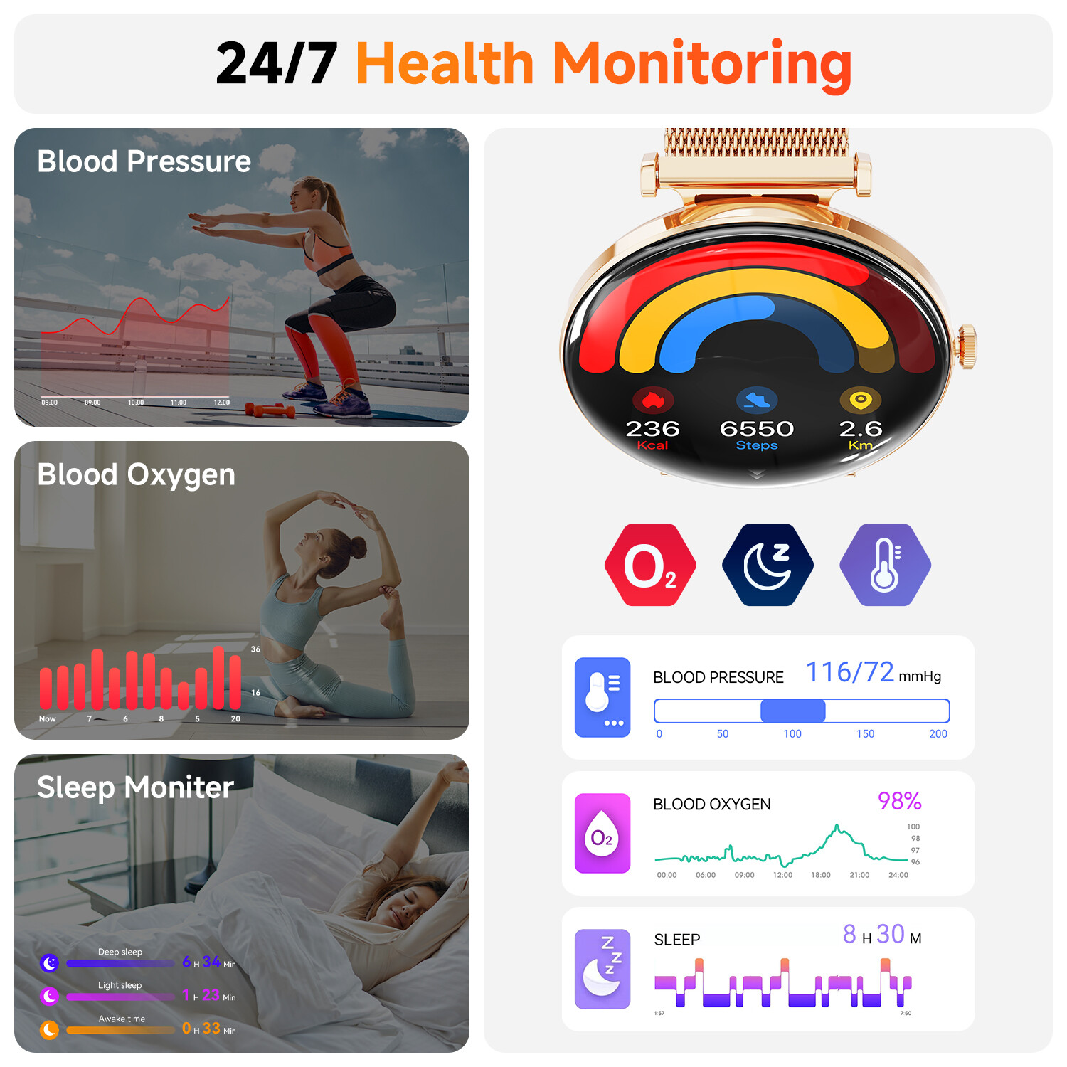 1.43” Amoled Screen Smart Watch For Women Fitness Smartwatches For Android iOS