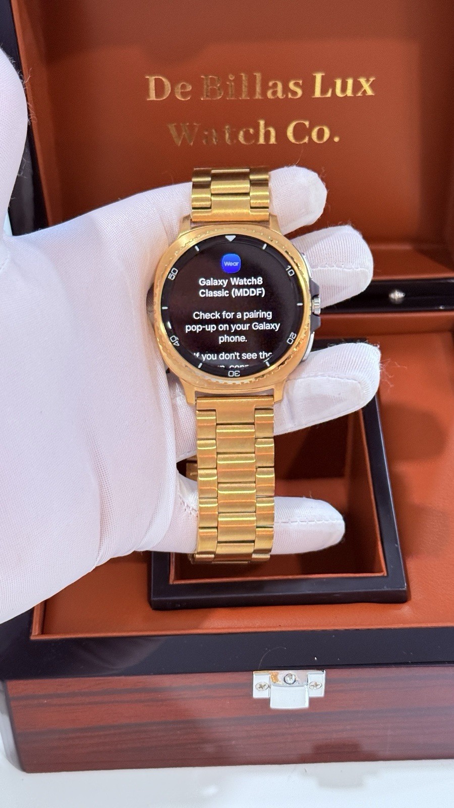 Custom 24k Gold Plated Samsung Galaxy Watch 8 Classic Gold Band GPS LTE 46mm