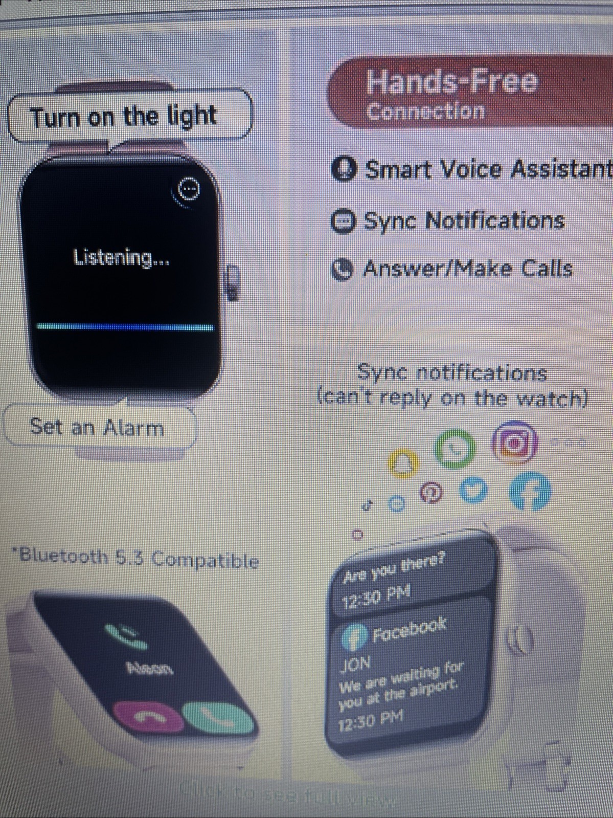 Smart watch for women with Alexa Built-In Fitness tracker answer, and make calls
