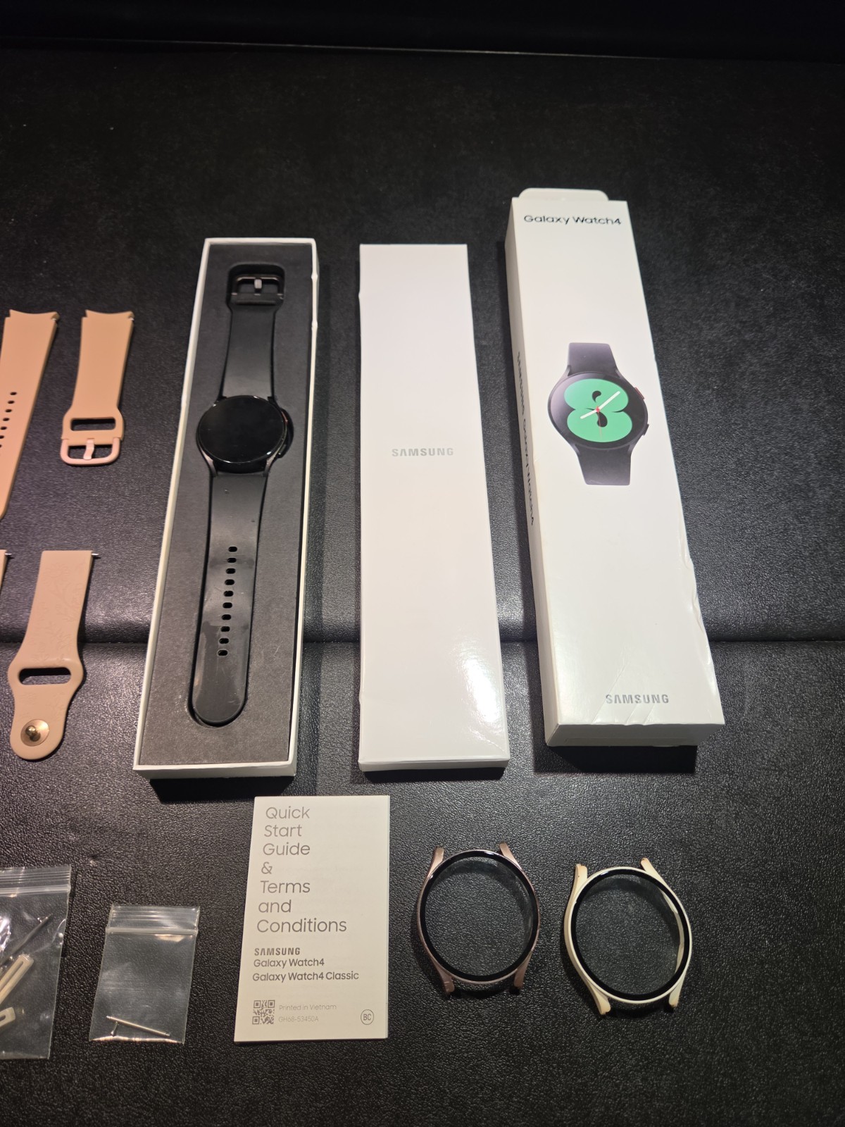 Samsung Galaxy Watch4 SM-R860 40mm Black Aluminum Case with 7 Bands, 2 Covers, +