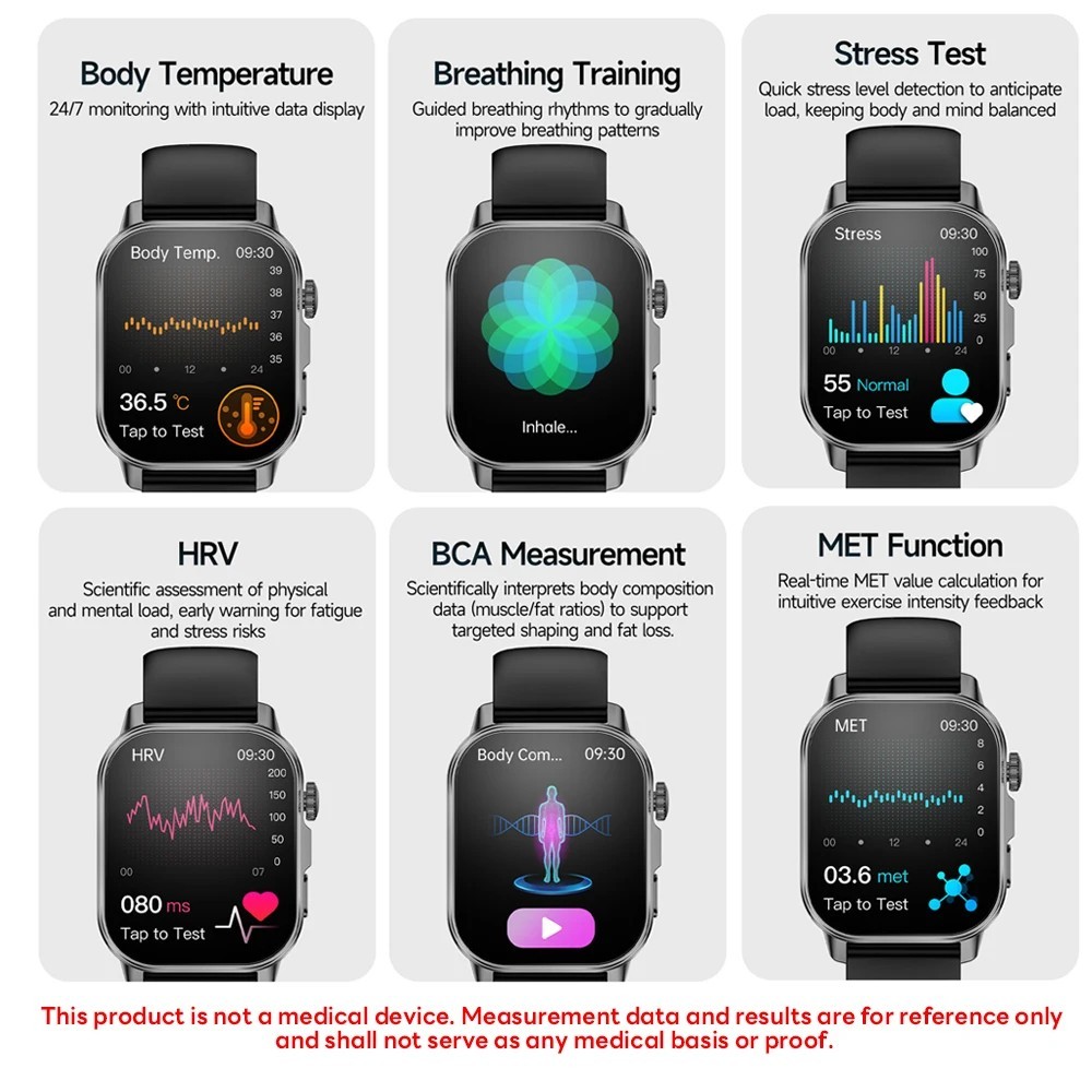 2026 Smart Health Watch for Men & Women – ECG & PPG Heart Rate Monitor – Fitness