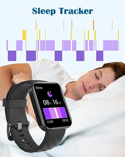 Smart Watches for Men Women (Answer/Make Calls) Compatible with Black