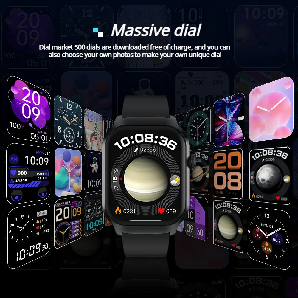 Smart Watch Fitness Tracker 2.01 HD Bluetooth Call Heart Rate SpO2 for Men Women