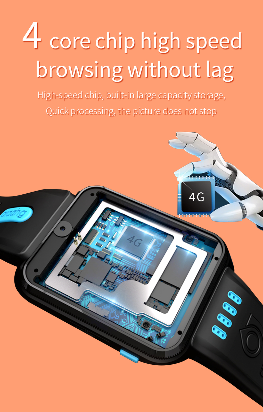4G Kids Smart Watch Wifi Smartwatch with Two Way Call Video Calling for Boy Girl