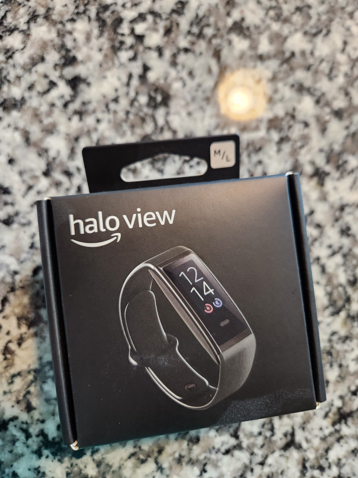 Amazon Halo View fitness tracker, with color. Tracking for heart rate/activity.