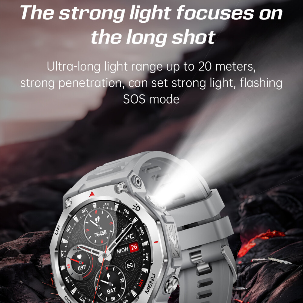 Military Smart Watch For Men’s(Call Receive/Dial)Rugged Tactical Fitness Tracker
