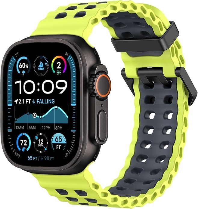 Breathable Silicone Sport Strap Compatible with Apple Watch Ultra 49mm, Series 6