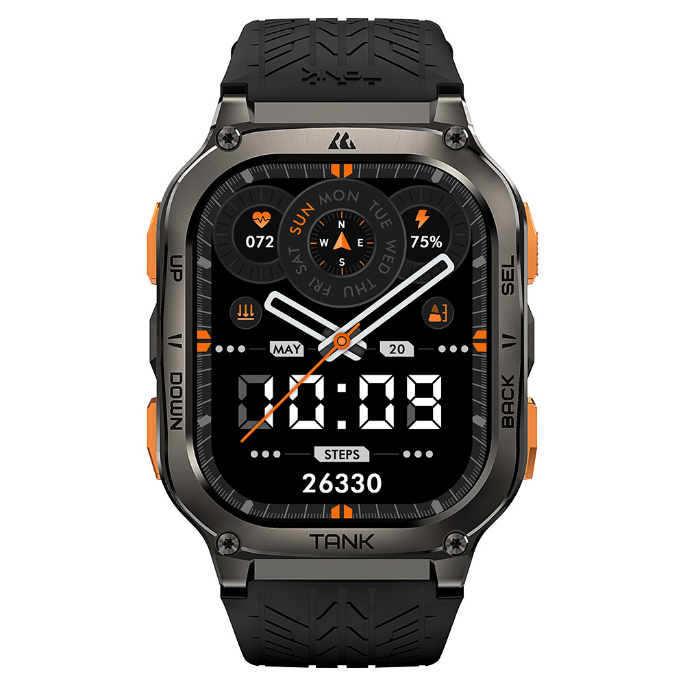 2024 AMAZTIM TANK M3 ULTRA GPS Smart Watch 480mAh Big Battery for IOS Android