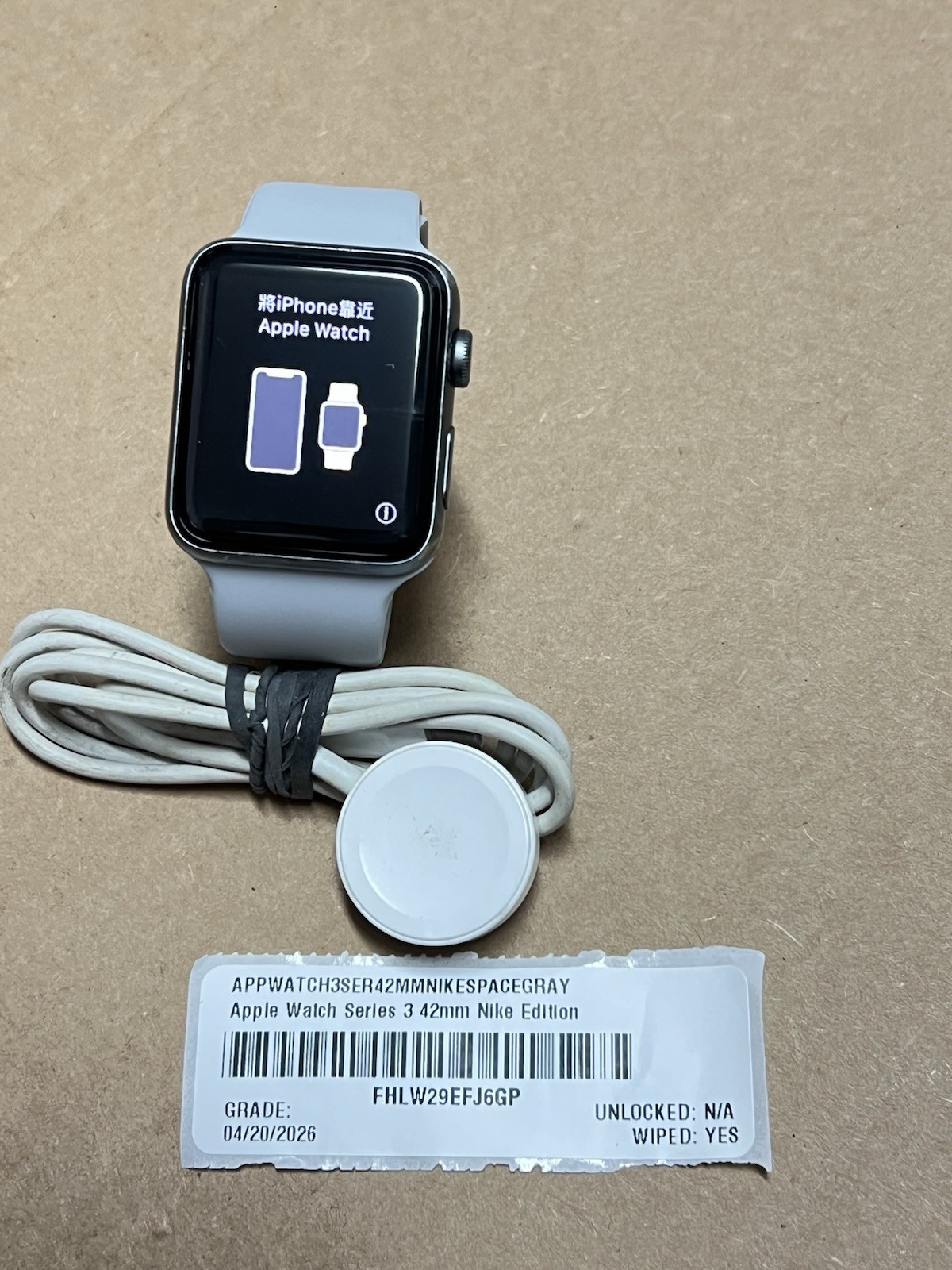 Apple Watch Series 3 42mm Black Sport Band – Space Gray (Cellular) (MTGT2LL/A)