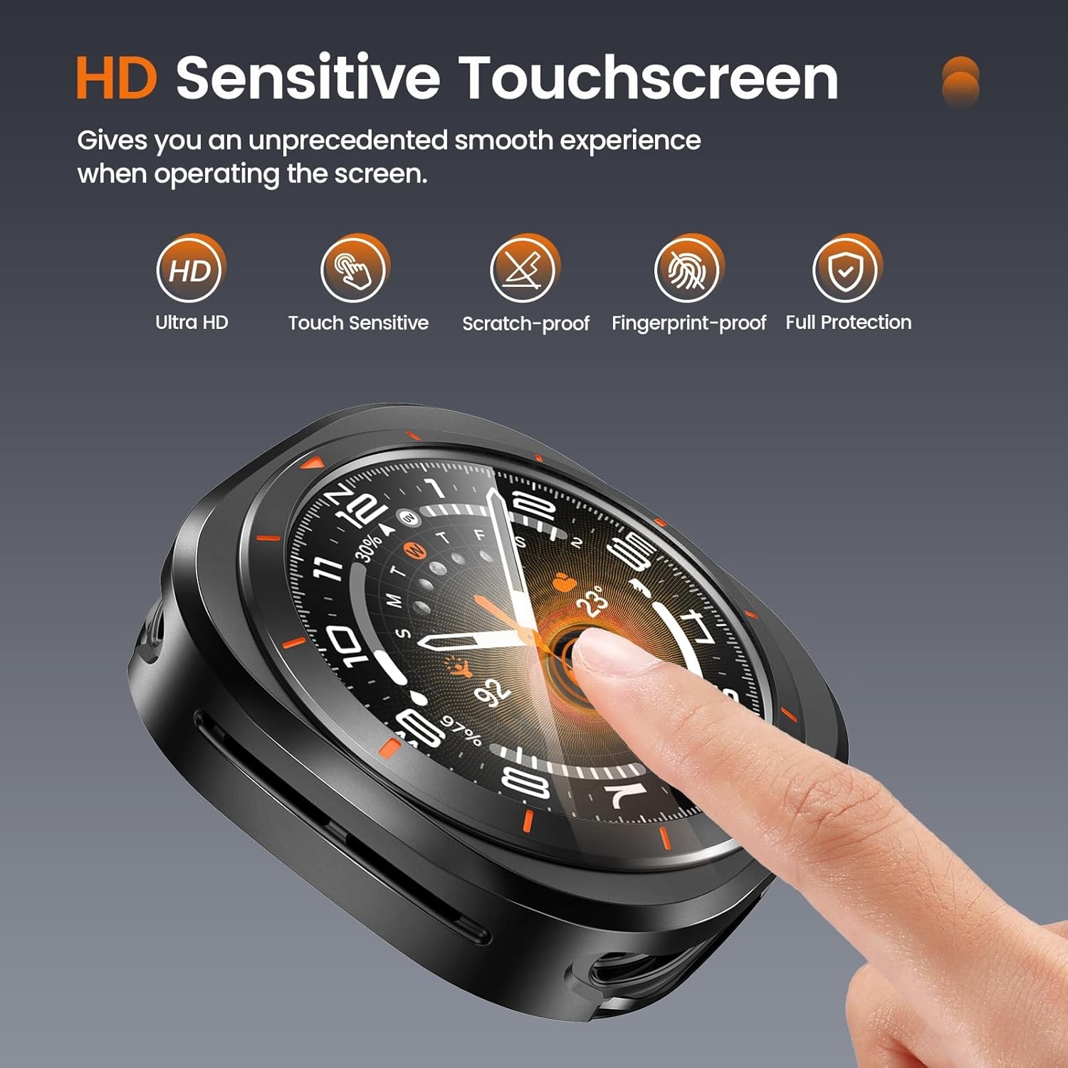 3-in-1 Protective Metal Case for 47mm Samsung Galaxy Watch Ultra, Steel Bumper &
