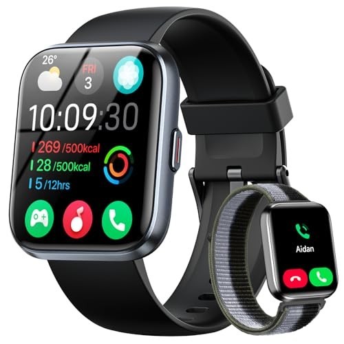 1.83″ HD Smart Watch for Android/iPhone, Fitness Tracker, Heart Rate Monitor, 12