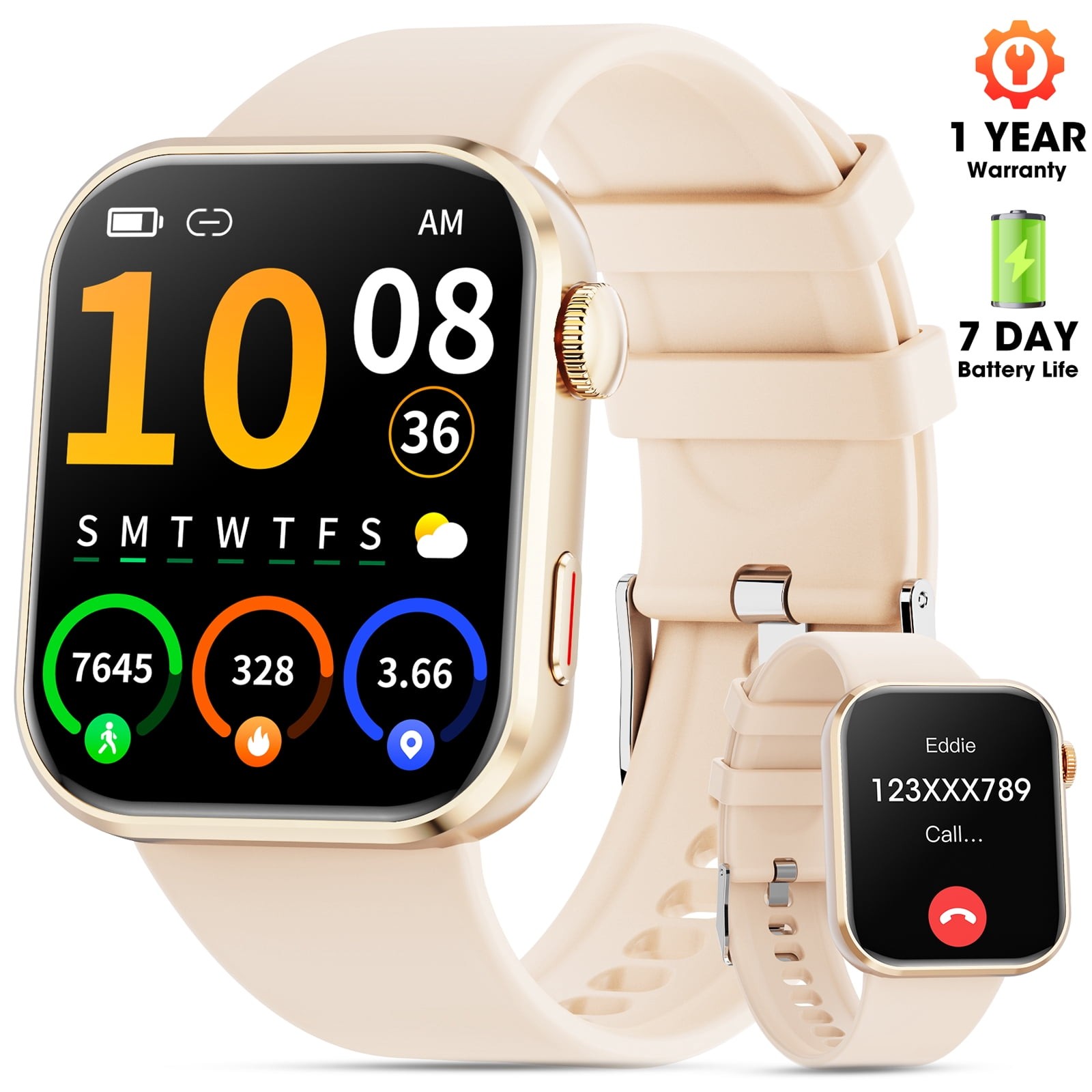Mingdaln Smart Watch, 1.93 in AMOLED Display, Metal Body, Bluetooth Calls, 120+