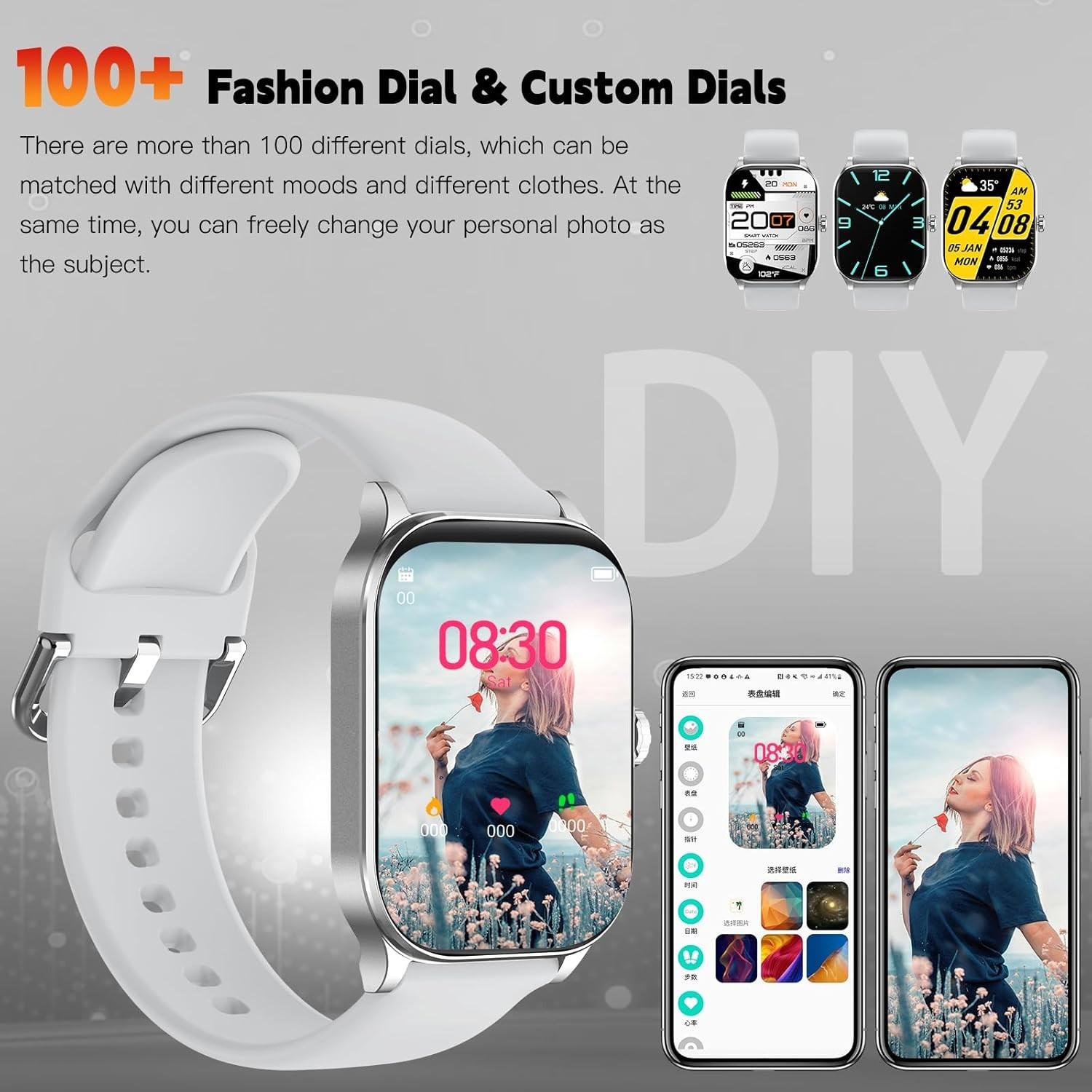 2.01” HD Smartwatch with Bluetooth Call – Health & Fitness Tracker for Adults