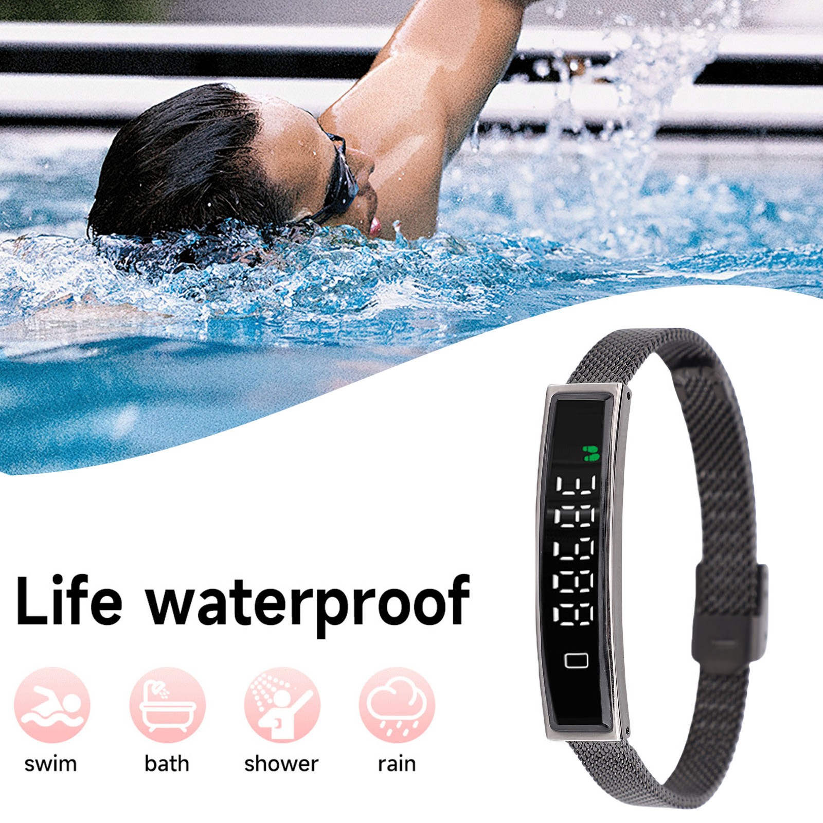 Smart Bracelet Lightweight Health Tracker For Running Cycling Water Recommen DSO