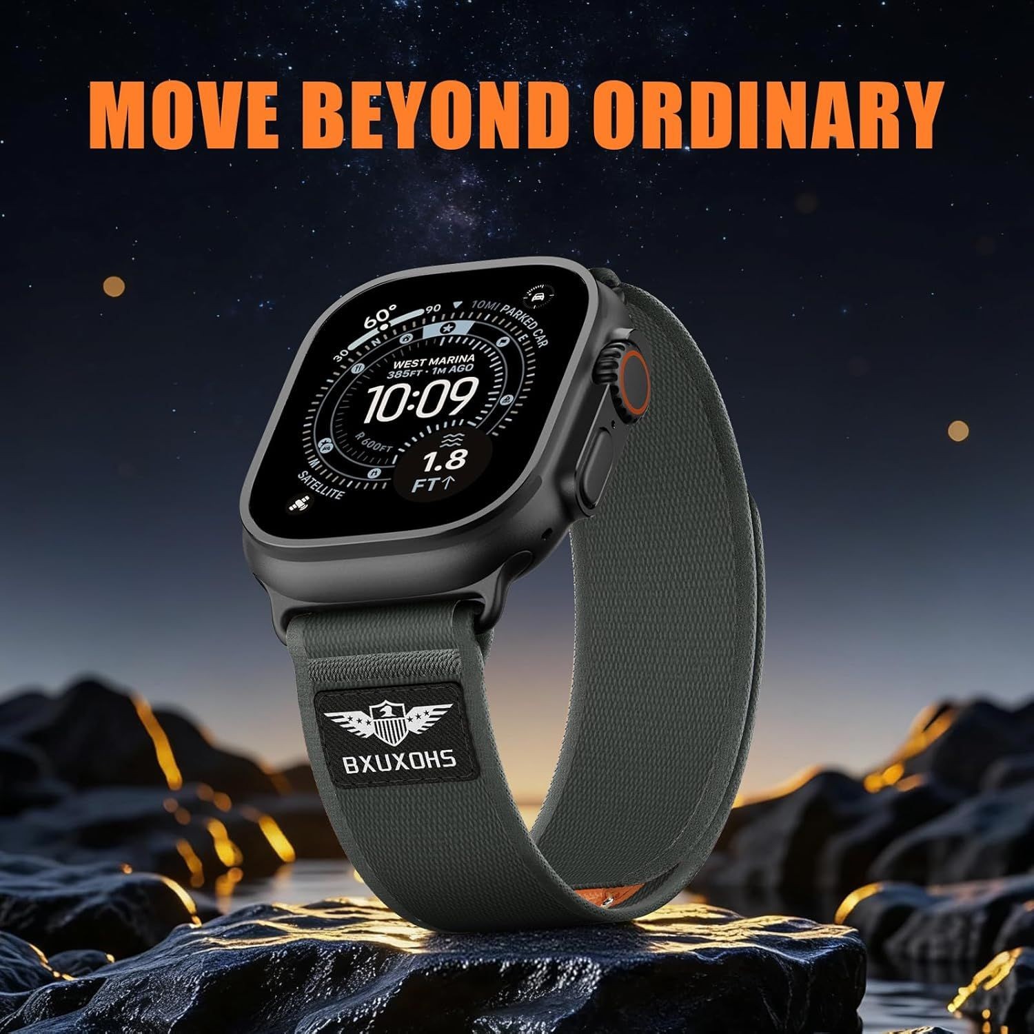 Nylon Strap Compatible with Apple Watch Ultra 3 2 Series 44mm Soft Breathable