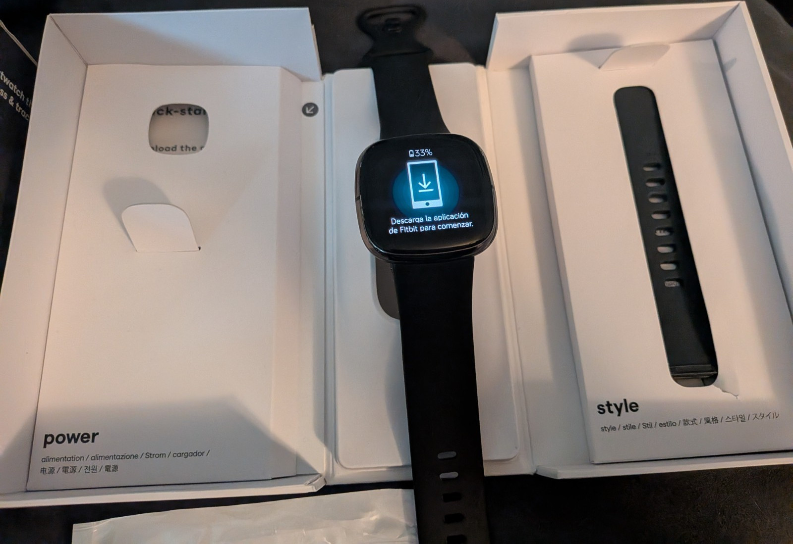 Fitbit Sense GPS Bluetooth Smart Watch Black Silicone Band 40mm-44mm